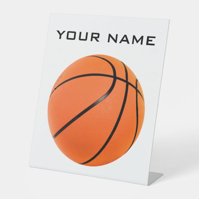 Signe De Table Basket-ball Votre nom (Recto)