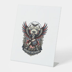 Signe De Table Batteur Patriotique De Rock Metal Musique Liberté 