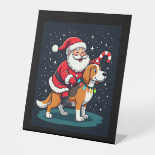 Signe De Table Beagle Xmas Éclairage Père Noël équitation Beagle 