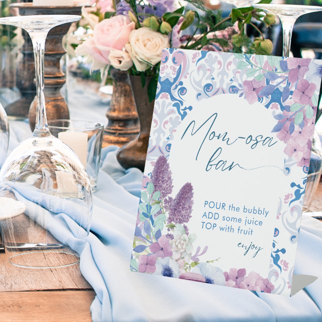 Signe De Table Bébé brasse Baby shower floral Mimosa bar (Créateur téléchargé)