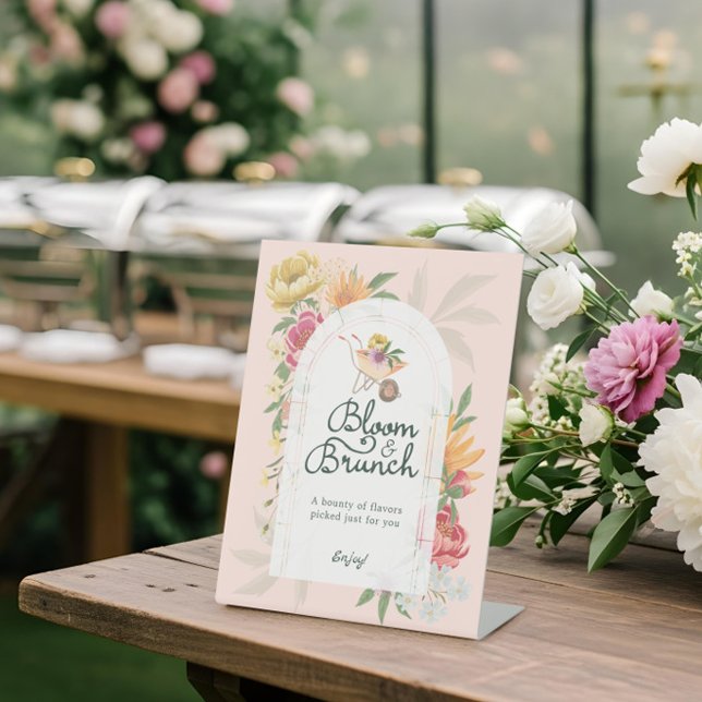 Signe De Table Bébé en Fleur Jardin Floral Baby shower buffet (Baby in Bloom Floral Garden Buffet Baby Shower Pedestal Sign)