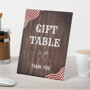 Signe De Table Bébé Q BBQ Baby shower tableau cadeau