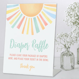 Signe De Table Bébé Soleil Lancer de Couches Cadeau de Naissance