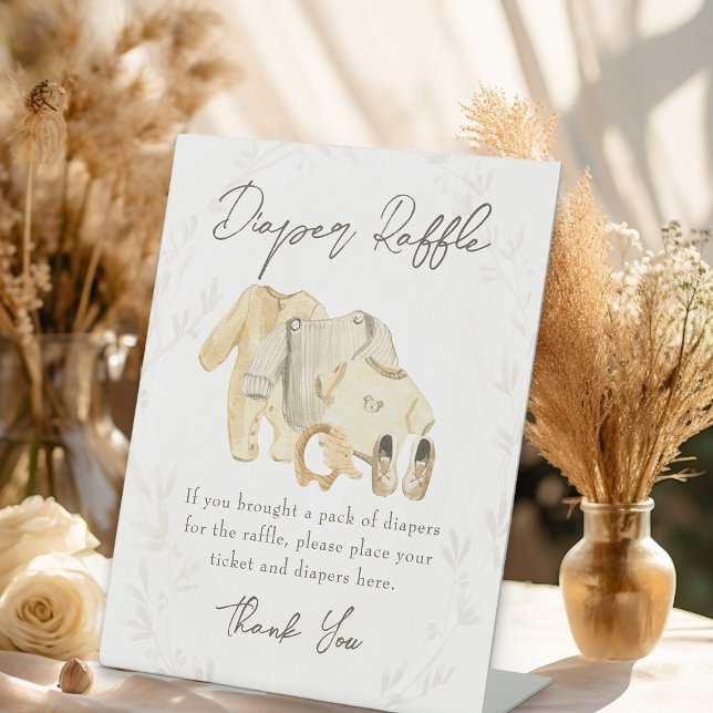 Signe De Table Bébé Vêtements de couches Baby shower Raffle Jeu (Diaper Raffle Activity Table Sign - from my Baby Clothes Baby Shower Collection)