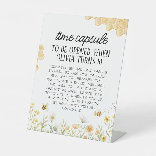 Signe De Table Bee 1st Birthday Time Capsule (Recto)