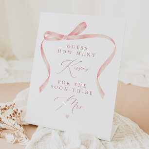 Signe De Table BELLA Blush Bow Tying the Knot Kisses for Mrs.