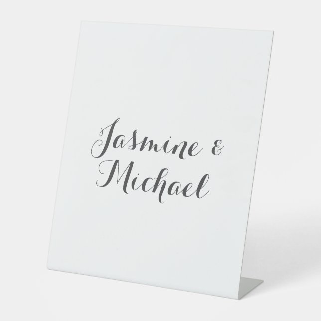 Signe De Table Belle Chic Calligraphie Couple Noms (Recto)