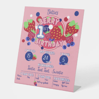 Signe De Table Berry Premier anniversaire Jalon Board