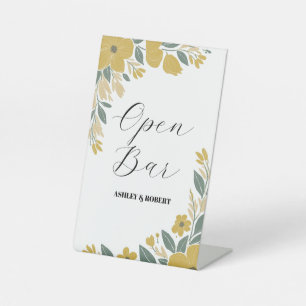 Signe De Table Beurre Réception Mariage Jaune Open Bar