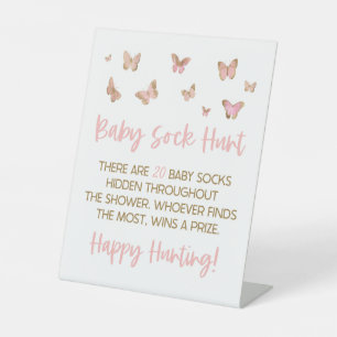 Signe De Table Beurre rose Bébé Chasse Baby shower Jeu