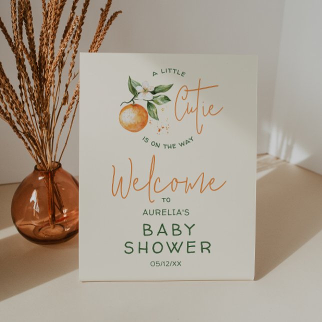 Signe De Table Bienvenue à la Baby Shower Little Cutie Citrus Ora (Créateur téléchargé)