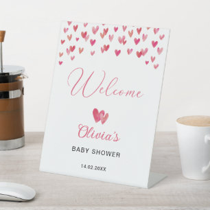 Signe De Table Bienvenue à la Baby Shower Sweet Heart