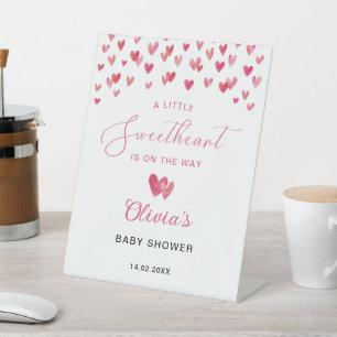 Signe De Table Bienvenue à la Baby Shower Sweet Heart