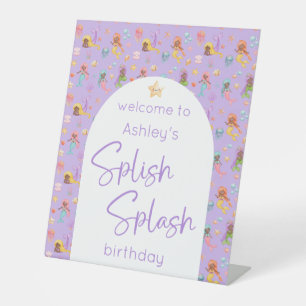 Signe De Table Bienvenue à l'anniversaire de Mermaid