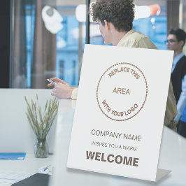 Signe De Table Bienvenue À L'Entreprise Ou À L'Événement Votre Lo