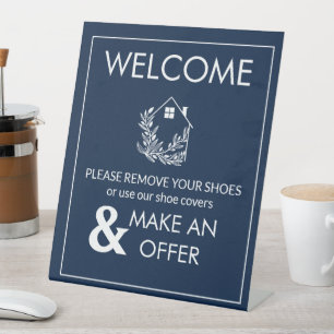 Signe De Table bienvenue enlever chaussures Immobilier Signal, Im