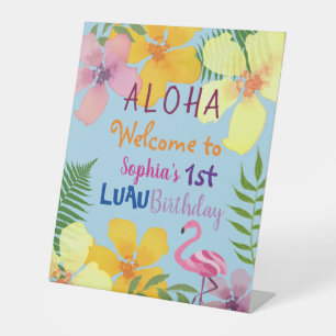 Signe De Table Bienvenue pour le 1er anniversaire Luau