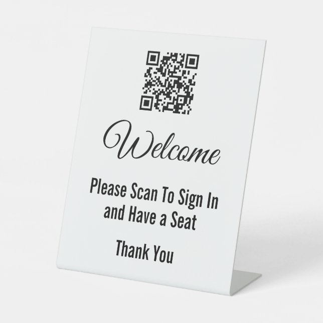Signe De Table Bienvenue Veuillez Analyser Pour Vous Connecter Au (Recto)