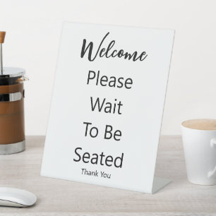 Signe De Table Bienvenue, Veuillez Patienter Pour Être Placé, Mer