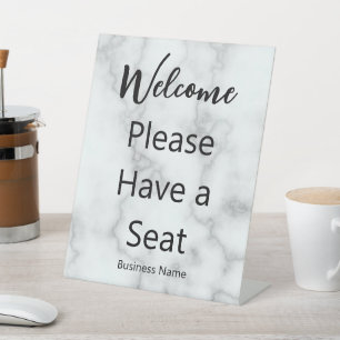 Signe De Table Bienvenue, veuillez vous asseoir Nom de l'entrepri