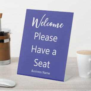 Signe De Table Bienvenue, veuillez vous asseoir Nom de l'entrepri