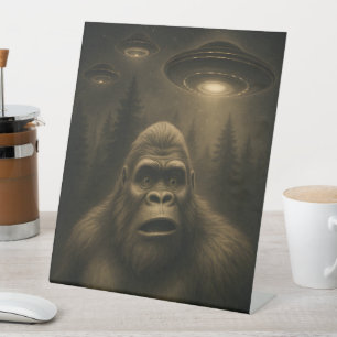 Signe De Table Bigfoot Sasquatch Alien UFO Funny