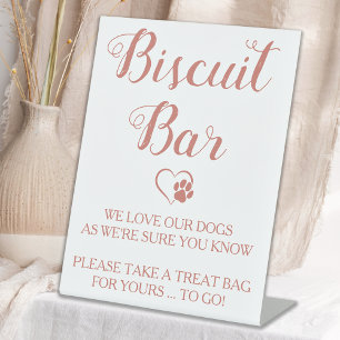 Signe De Table Biscuit Bar Rose Gold Pet Chien Traite Mariage Fav