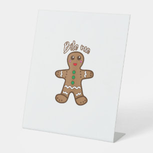 Signe De Table Bite Me Gingerbread Funny Cookie Christmas Thanksg