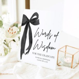 Signe De Table Black Bow Graduation Party Conseils Paroles de sag