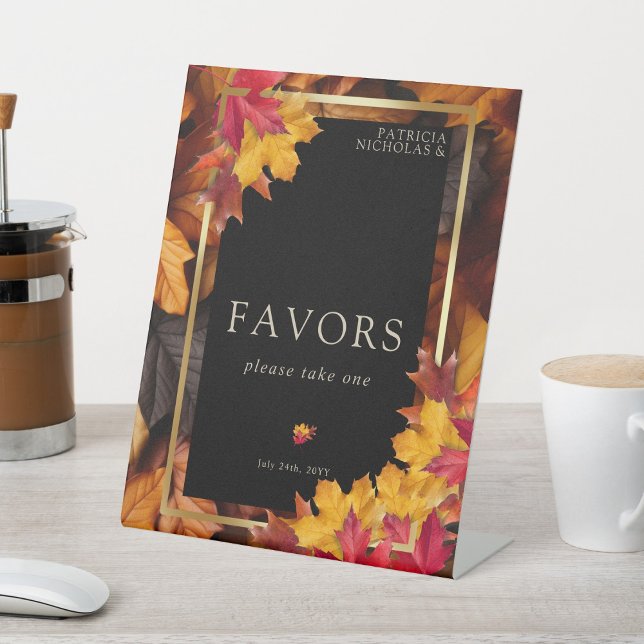 Signe De Table Black Magic rencontre Golden Automne Wedding Favor (Créateur téléchargé)