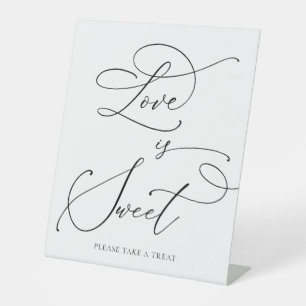 Signe De Table Black Minimalist Love est Sweet Dessert Bar Pedest