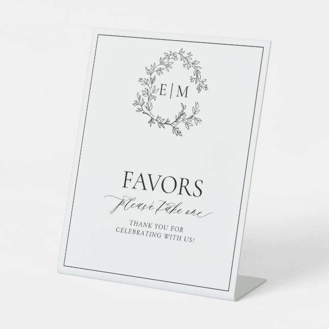 Signe De Table Blanc Noir Cimier Fleu Faveur Monogramme (Recto)