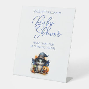 Signe De Table Bleu Aquarelle Bébé Dragon Baby shower Halloween