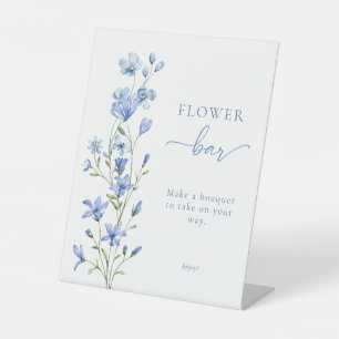 Signe De Table Bleu Dusty Fleur sauvage Floral Bouquet Bar à fleu