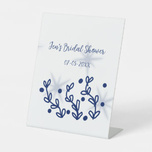 Signe De Table Bleu étoiles feuille luxe royal douche nuptiale