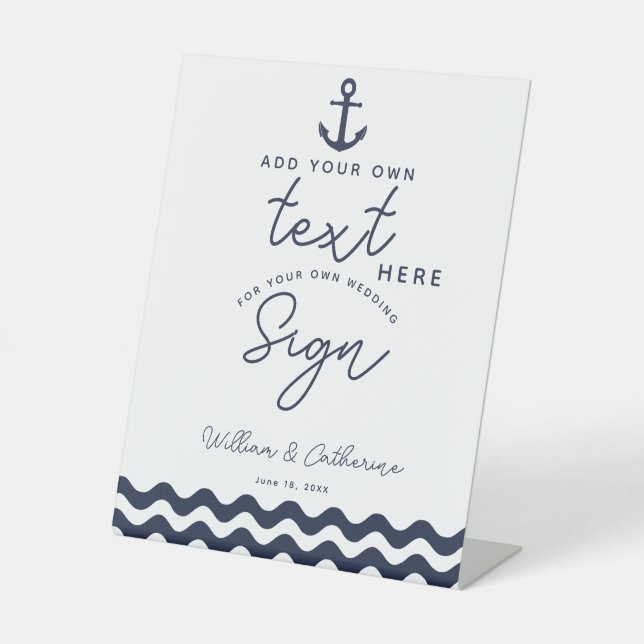 Signe De Table Bleu marine Créer votre propre affiche (Recto)