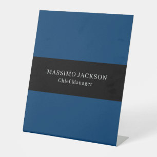 Signe De Table Bleu Noir Tendance Simple Minimaliste Professionne