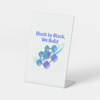 Signe De Table Bloc par bloc que nous construisons - Enthousiaste