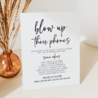 Blow Up their Phones Mariage Photo Activity Sign