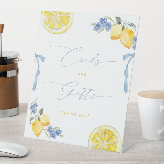 Signe De Table Blue Bows & Lemons Italian Cards & Gifts (In SItu)