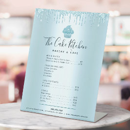 Signe De Table Blue Cupcake Parties scintillant Drives Bakery Men