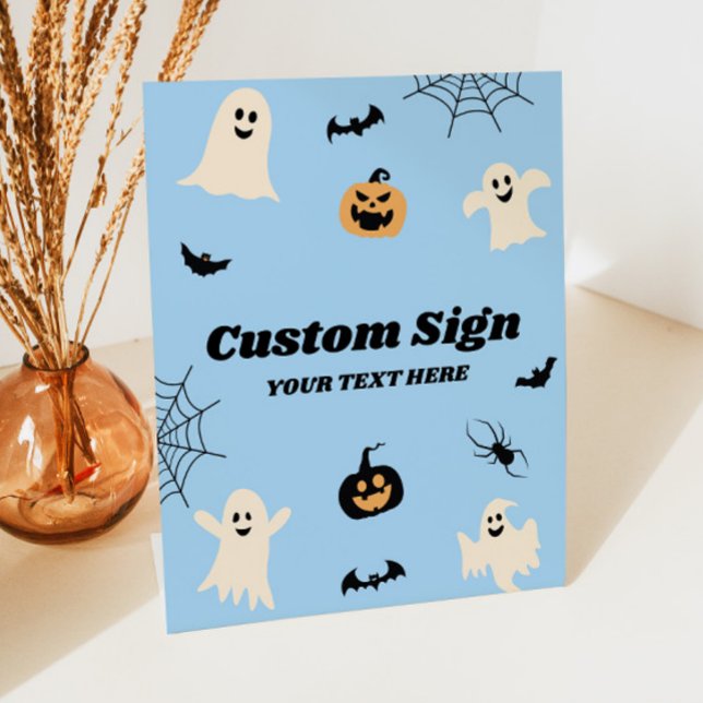 Signe De Table Blue Halloween Éffrayante Personnalisation (Créateur téléchargé)