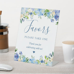 Signe De Table Blue Hydrangea Fleurs Faveurs S'Il Vous Plaît Pren