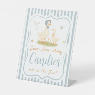 Signe De Table Blue Silly Goose Baby shower Devinez Combien