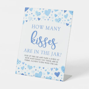 Signe De Table Blue Valentine Combien de baisers Baby shower Jeu