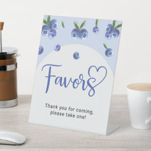 Signe De Table Blueberry Sweet Aquarelle Garçon Baby shower Faveu