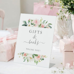Signe De Table Blush rose Floral Baby showers cadeaux et livres