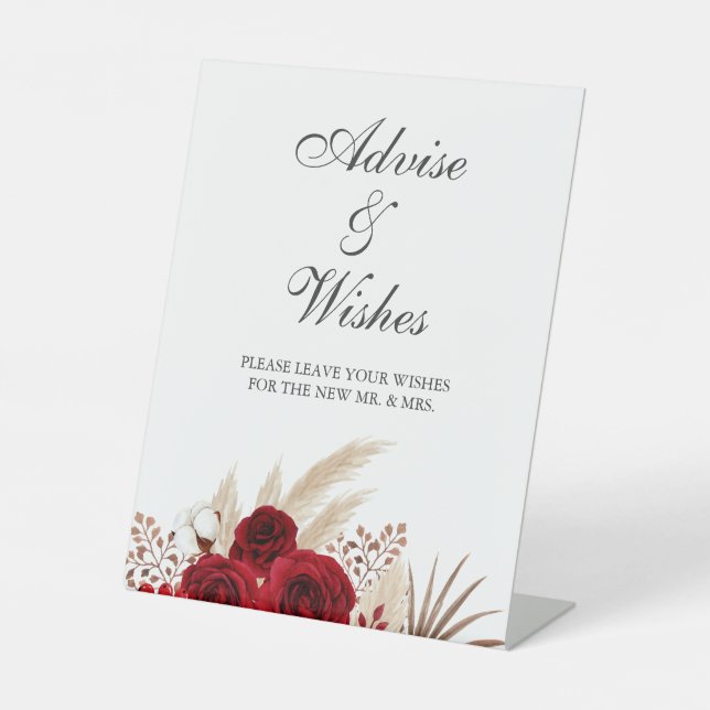 Signe De Table Boho Bourgogne Rose Pampas Grass Wings (Recto)