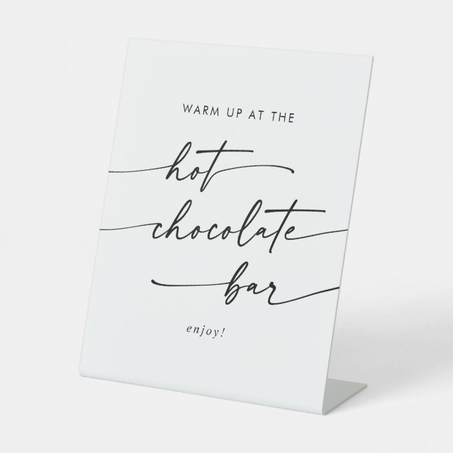 Signe De Table Boho Chic Bar à chocolat chaud noir et blanc (Recto)