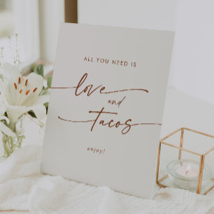 Signe De Table Boho Chic Bohemian Cream Love Taco Bar Mariage